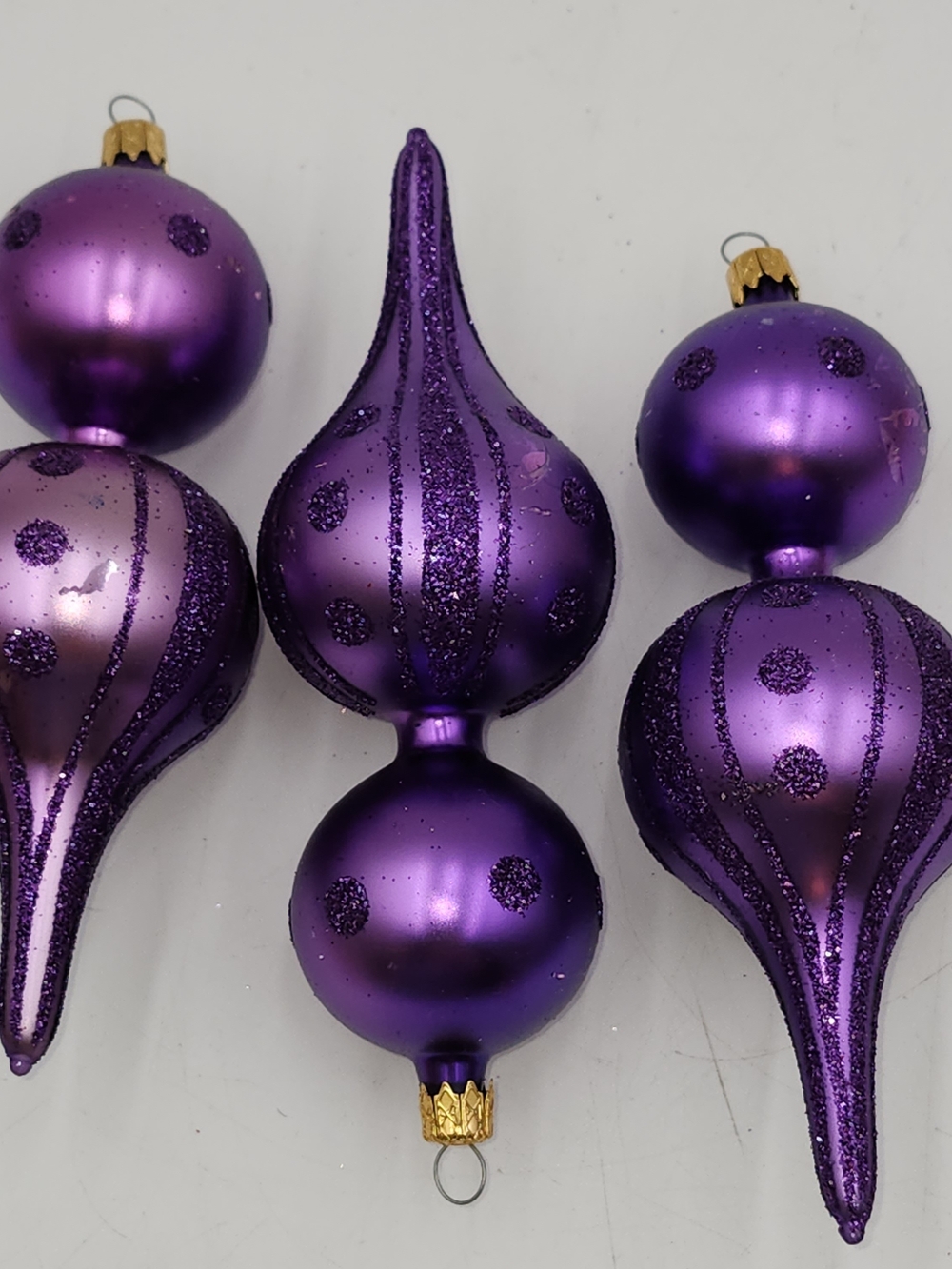 Vintage Purple Holiday Glass Ornament  Tree Decorations Ornaments Lot